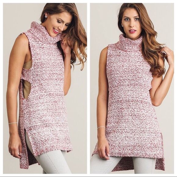 Umgee Sweaters - Umgee Mauve Sleeveless Sweater Size Medium NWT